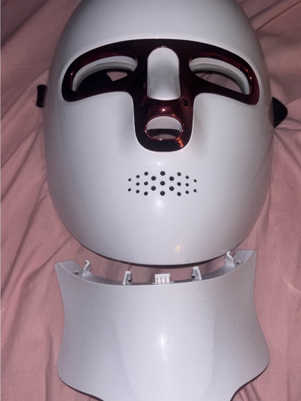 LED Facial Mask Therapy Device - White with Rose Gold Accents 7 light settings